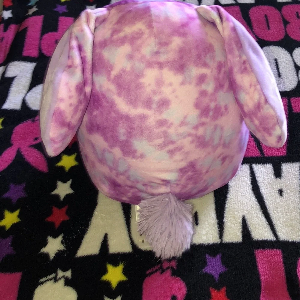 New Squishmallows Purple Tie-Dye Bunny Plush Stuffed Animal Cute Winking Rabbit
